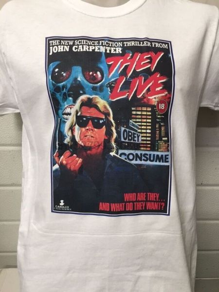 they live cult horror t shirt john carpenter poster dvd zombie aliens