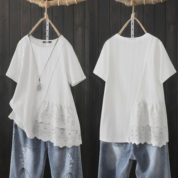 women's blouses & shirts zanzea 2021 fashion lace stiching summer blouse casual short sleeve blusas female solid tunic plus size 5xl, White
women's blouses & shirts zanzea 2021 fashion lace stiching summer blouse casual short sleeve blusas female solid tunic plus size 5xl, White