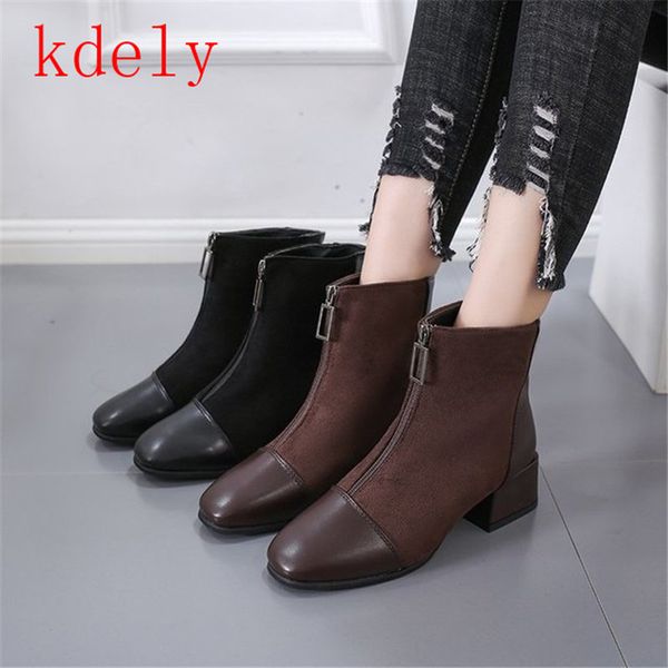 2020 new black brown western ankle boots women pu leather high heel booties heels short motorcycle shoes ankle boots 35-42
2020 new black brown western ankle boots women pu leather high heel booties heels short motorcycle shoes ankle boots 35-42