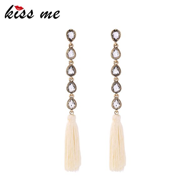 kiss me long earrings clear crystal water drop beige fringe tassel earrings for women bohemian jewelry, Silver
kiss me long earrings clear crystal water drop beige fringe tassel earrings for women bohemian jewelry, Silver