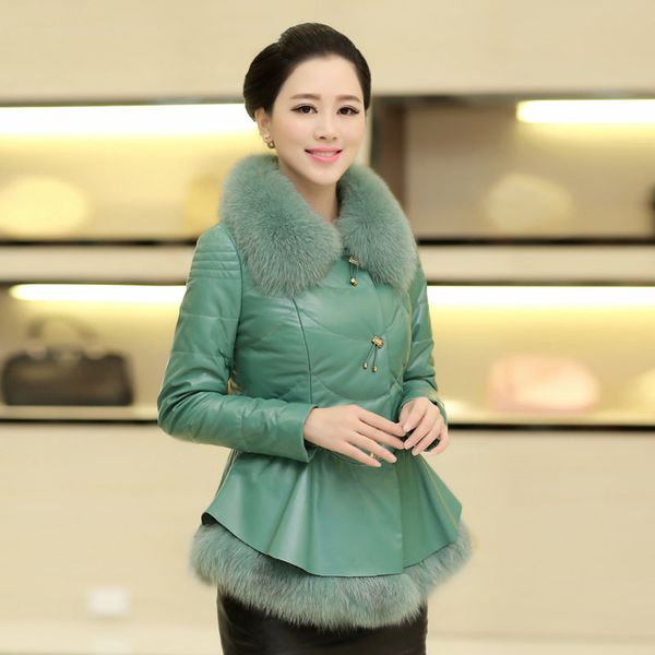 women 2020 autumn winter real fur collar outwear female sheepskin leather jacket ladies short warm white duck down coats v92, Black
women 2020 autumn winter real fur collar outwear female sheepskin leather jacket ladies short warm white duck down coats v92, Black