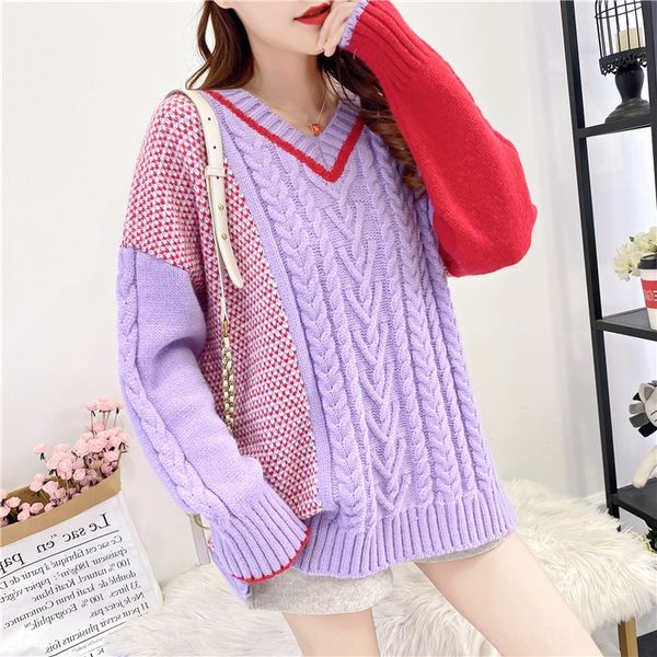sweater women's lazy pullover pullover 2020 new autumn loose korean style western style v-neck knitted large size for outer wear wjl, White;black
sweater women's lazy pullover pullover 2020 new autumn loose korean style western style v-neck knitted large size for outer wear wjl, White;black