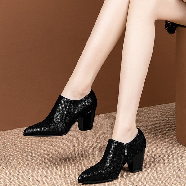 spring autumn new fashion genuine leather women pumps thick high heel deep mouth work party wedding shoes plus size 33-50 ym-6, Black
spring autumn new fashion genuine leather women pumps thick high heel deep mouth work party wedding shoes plus size 33-50 ym-6, Black