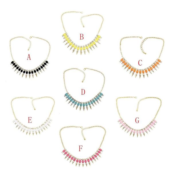 pendant necklaces fashion punk rock crystal square resin stone gem spike rivet choker bib necklace for women, Silver
pendant necklaces fashion punk rock crystal square resin stone gem spike rivet choker bib necklace for women, Silver