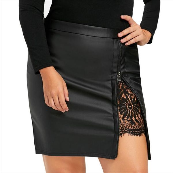 women fashion girls work ol skirt leather lace uniform pleated skirt drop shipping 1m8* drop shipping, Black