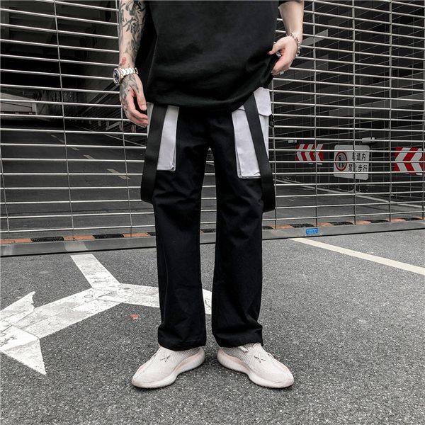 men's pants ribbons harem joggers men cargo streetwear 2021 hip hop casual pockets track male harajuku fashion trousers, Black
men's pants ribbons harem joggers men cargo streetwear 2021 hip hop casual pockets track male harajuku fashion trousers, Black