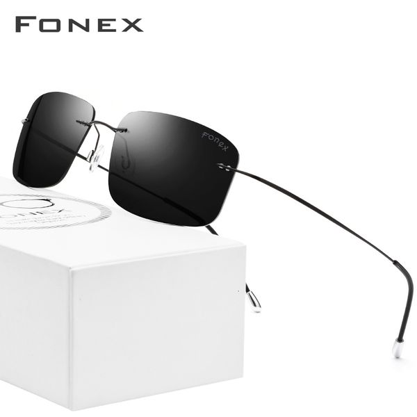 fonex titanium alloy rimless polarized sunglasses men ultralight screwless frameless square sun glasses for women 20007, Silver
fonex titanium alloy rimless polarized sunglasses men ultralight screwless frameless square sun glasses for women 20007, Silver