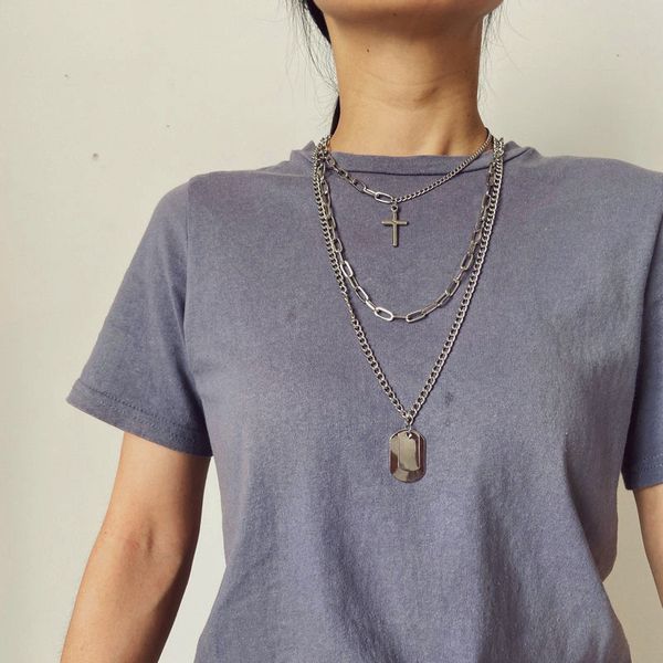 pendant necklaces street hip hop multilayer silver color chain cross shield of faith necklace geometric metal pendants mother's day wom
pendant necklaces street hip hop multilayer silver color chain cross shield of faith necklace geometric metal pendants mother's day wom