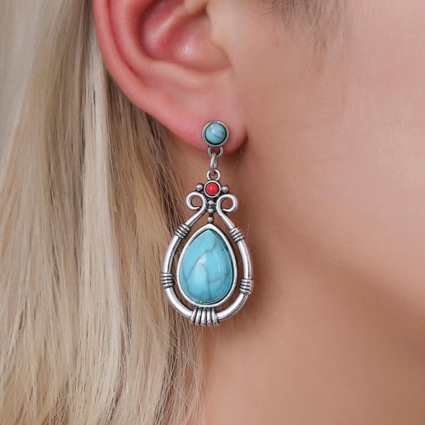 modyle fashion vintage tibetan silver natural turquoises earring blue stone water droplets dangle earrings for women boho
modyle fashion vintage tibetan silver natural turquoises earring blue stone water droplets dangle earrings for women boho