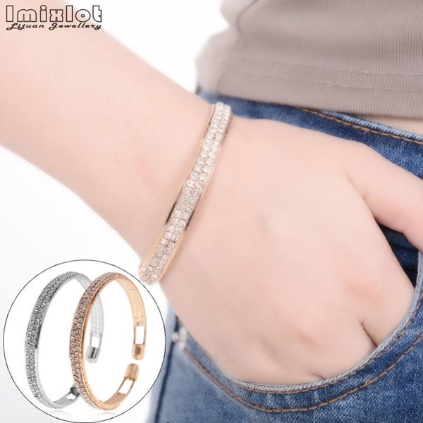 imixlot 2 rows rhinestone gold sliver color stainless steel bracelets for women open wedding women bangles men crystal jewelry, Black
imixlot 2 rows rhinestone gold sliver color stainless steel bracelets for women open wedding women bangles men crystal jewelry, Black