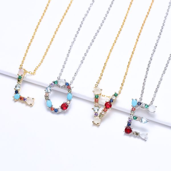 pendant necklaces multicolor fashion charm gold 26 alphabet necklace micro pave zircon initial letter couple name, Silver
pendant necklaces multicolor fashion charm gold 26 alphabet necklace micro pave zircon initial letter couple name, Silver