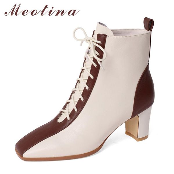 meotina genuine leather high heel ankle boots women short boots shoes square toe thick heels lace up female apricot 33-40, Black
meotina genuine leather high heel ankle boots women short boots shoes square toe thick heels lace up female apricot 33-40, Black