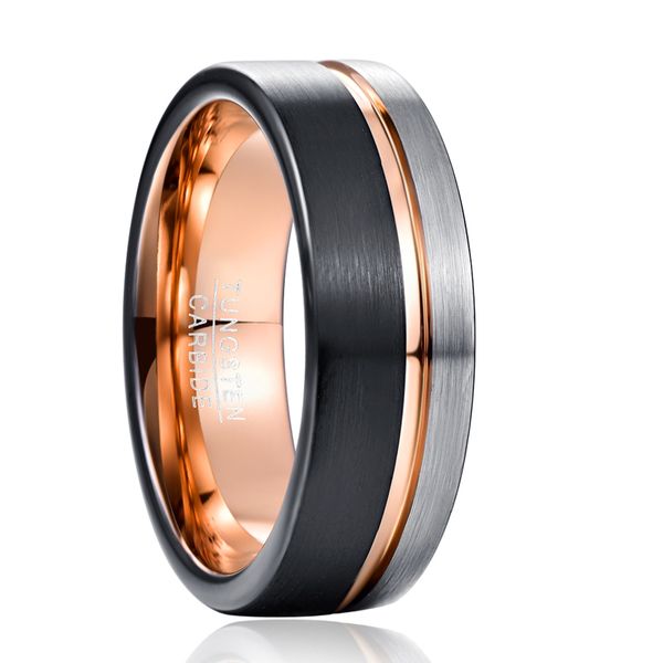 wedding rings fashion rose gold color groove woman men's tungsten carbide ring classic brushed black male jewelry for band, Slivery;golden
wedding rings fashion rose gold color groove woman men's tungsten carbide ring classic brushed black male jewelry for band, Slivery;golden