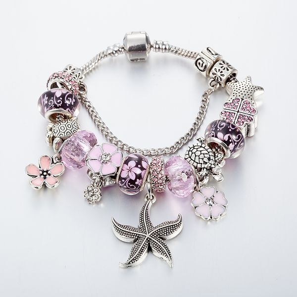 annapaer silver plated starfish charm bracelet fit original pink crystal beads bracelets & bangles for women diy jewelry b16054, Golden;silver
annapaer silver plated starfish charm bracelet fit original pink crystal beads bracelets & bangles for women diy jewelry b16054, Golden;silver