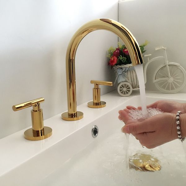 basin faucets north american style bathroom sink faucet widespread 3 hole polished gold/black brass bathroom basin mixer taps
basin faucets north american style bathroom sink faucet widespread 3 hole polished gold/black brass bathroom basin mixer taps