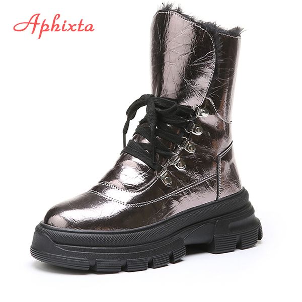 aphixta platform snow boots for women shoes fashion waterproof warm plush sequined lace-up footwear height increasing boot woman, Black
aphixta platform snow boots for women shoes fashion waterproof warm plush sequined lace-up footwear height increasing boot woman, Black