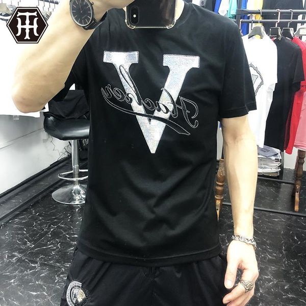 men's v-shaped beads embroidered short sleeve men's double mercerized cotton t-shirt men's fashion brand european t-shirt clo, White;black
men's v-shaped beads embroidered short sleeve men's double mercerized cotton t-shirt men's fashion brand european t-shirt clo, White;black