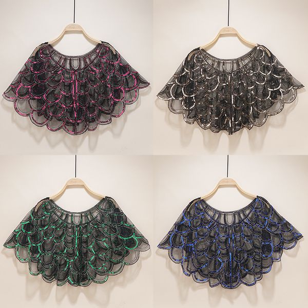 scarves 2021 women's fashion retro dress shawl sequined evening banquet mesh cardigan prom stage performance, Blue;gray
scarves 2021 women's fashion retro dress shawl sequined evening banquet mesh cardigan prom stage performance, Blue;gray