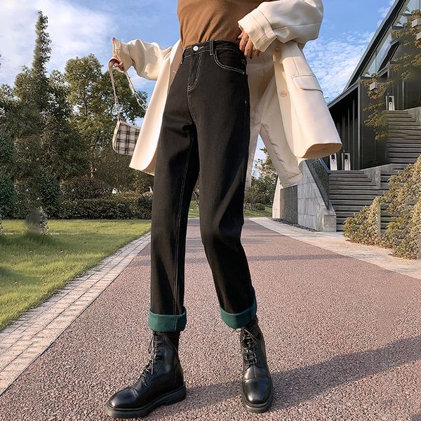 zhisilao winter warm straight jeans women high waist mom denim pants 2020 vintage black blue fur boyfriend jeans street wear
zhisilao winter warm straight jeans women high waist mom denim pants 2020 vintage black blue fur boyfriend jeans street wear