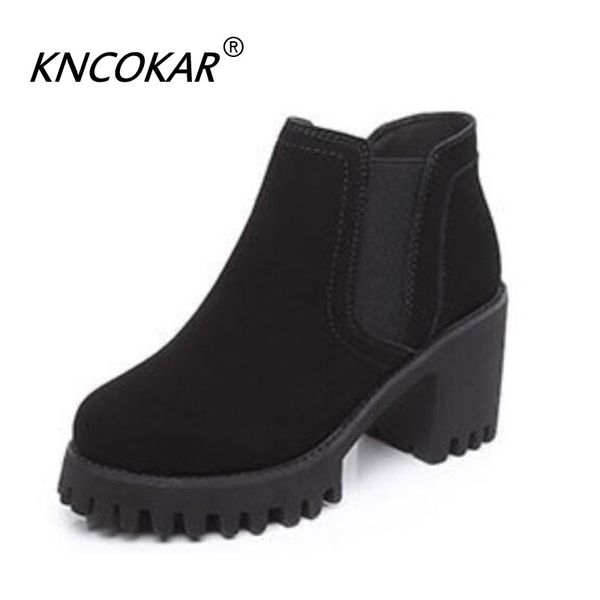 kncokar spring and autumn new thick heel short boots female leather thick bottom high heel waterproof platform boots female, Black
kncokar spring and autumn new thick heel short boots female leather thick bottom high heel waterproof platform boots female, Black