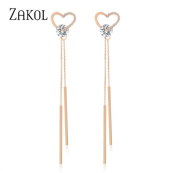 dangle & chandelier zakol 585 gold color sweet crystal love heart long tassels earrings for women party birthday gift jewelry faep079, Silver
dangle & chandelier zakol 585 gold color sweet crystal love heart long tassels earrings for women party birthday gift jewelry faep079, Silver
