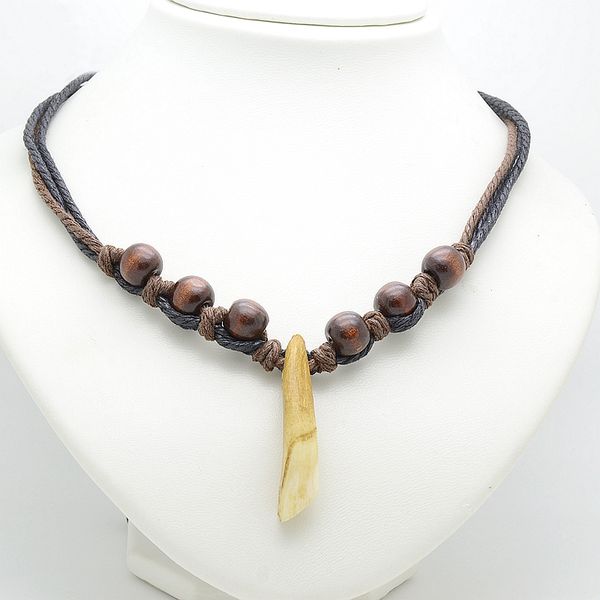 men's brown white tribal design camel tooth charm pendant necklace w/ cord adjustalbe length, Silver
men's brown white tribal design camel tooth charm pendant necklace w/ cord adjustalbe length, Silver