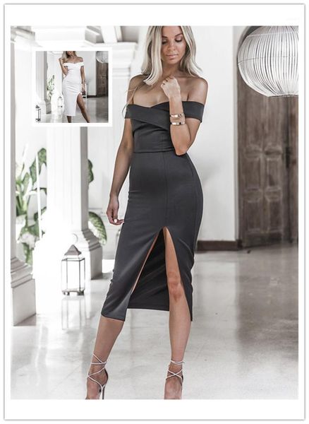 lady split dresses backless casual dress womens designer dresses slash neck off shoulder dresses office, Black;gray
lady split dresses backless casual dress womens designer dresses slash neck off shoulder dresses office, Black;gray