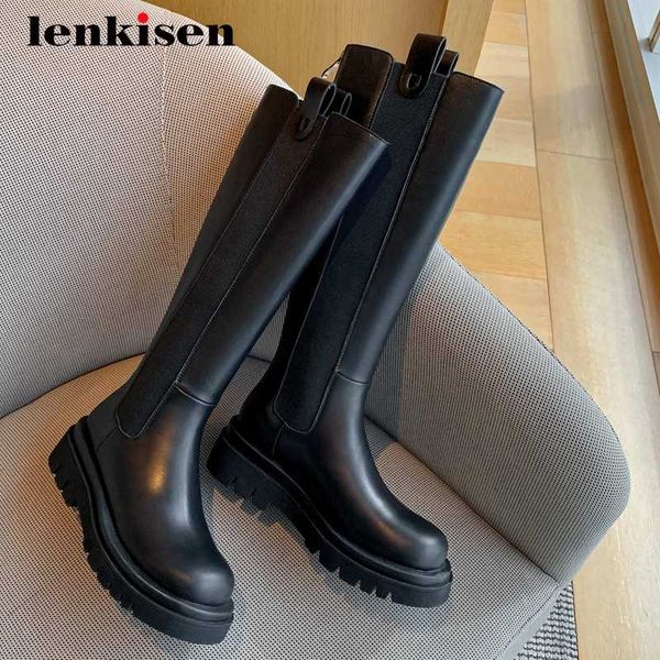 boots lenkisen riding genuine leather stretch platform convenient round toe thick med heel zipper fashion knee-high l1f2, Black
boots lenkisen riding genuine leather stretch platform convenient round toe thick med heel zipper fashion knee-high l1f2, Black