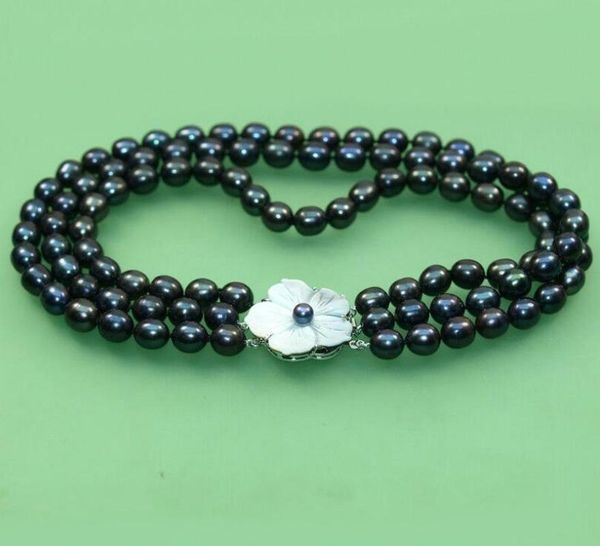 new 3 row 9-10mm white cultured freshwater pearl round beads necklace 17"-19, Silver
new 3 row 9-10mm white cultured freshwater pearl round beads necklace 17"-19, Silver
