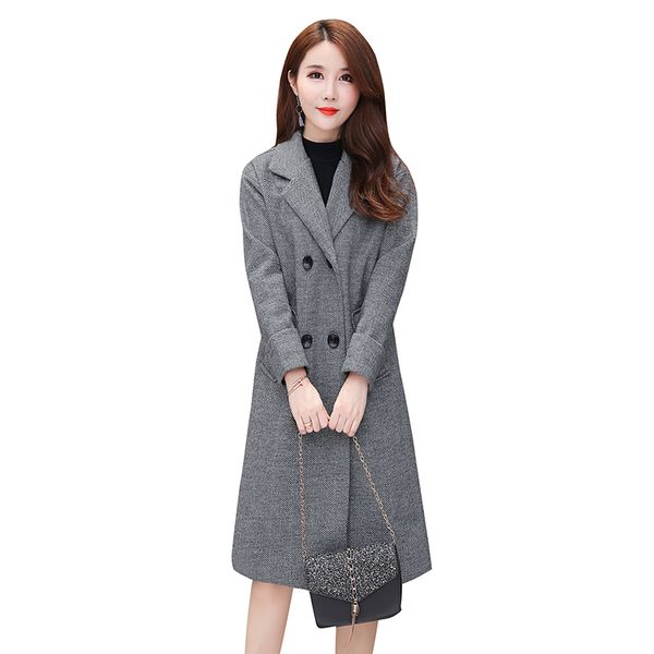 women's wool & blends fashion turn-down collar slim overcoats for women autumn double-breasted jacket casual solid long-coat office lad, Black
women's wool & blends fashion turn-down collar slim overcoats for women autumn double-breasted jacket casual solid long-coat office lad, Black