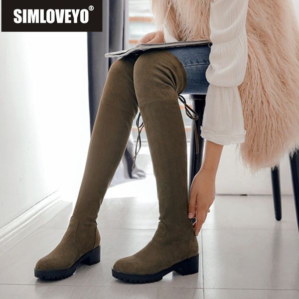 simloveyo обувь зимы женщин сапоги узелок круглого toe над коленом boots med heel solid flock botas feminino mujer b1025, Black
simloveyo обувь зимы женщин сапоги узелок круглого toe над коленом boots med heel solid flock botas feminino mujer b1025, Black