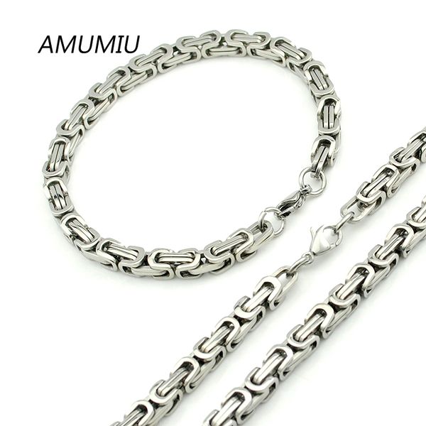 amumiu high polished 316l stainless steel necklace bracelet sets link chain bikers punk hit hop for mens womens wholesale ktz089, Silver
amumiu high polished 316l stainless steel necklace bracelet sets link chain bikers punk hit hop for mens womens wholesale ktz089, Silver