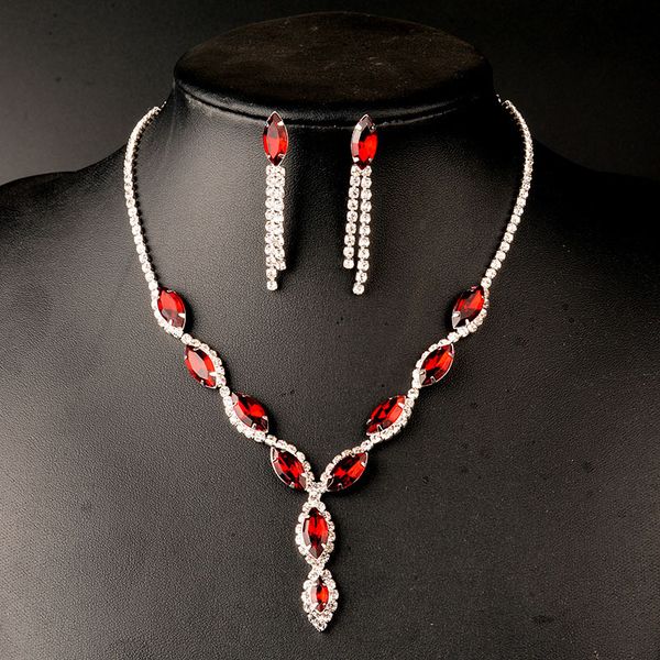 sizzz wedding dress jewelry sets for charm of women red necklace earrings sets of chain party gift drop shipping, Silver
sizzz wedding dress jewelry sets for charm of women red necklace earrings sets of chain party gift drop shipping, Silver