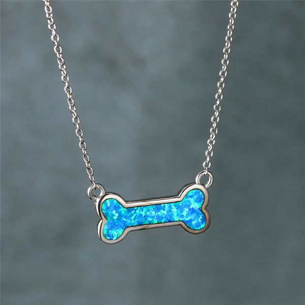 pendant necklaces boho female small dog bone necklace luxury blue opal for women vintage silver color wedding
pendant necklaces boho female small dog bone necklace luxury blue opal for women vintage silver color wedding