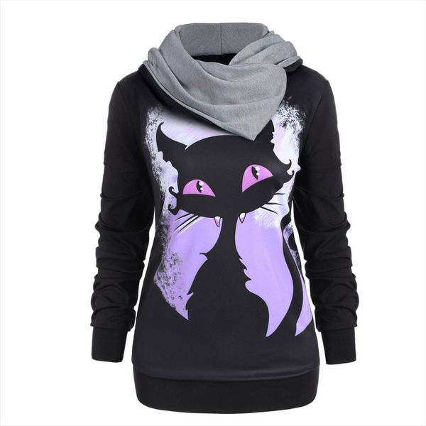 hoodie women halloween plus size 3d cat printing convertible hoodie autumn winer ladies hooded sweatshirts polerones mujer, Black
hoodie women halloween plus size 3d cat printing convertible hoodie autumn winer ladies hooded sweatshirts polerones mujer, Black