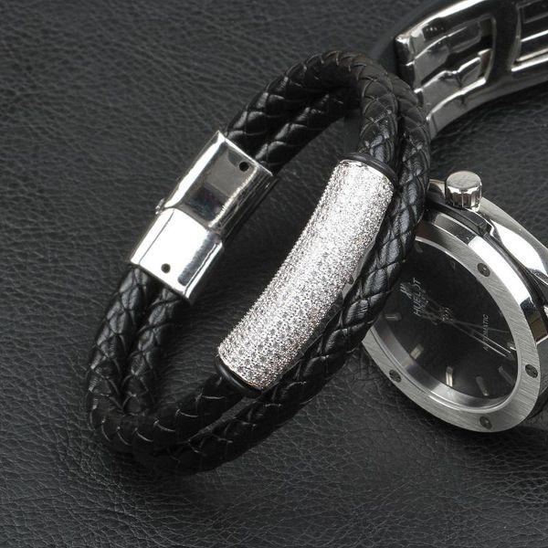charm bracelets cubic zircon stainless steel men genuine leather bracelet classic retro magnet clasp male bangle wristband jewelry, Golden;silver
charm bracelets cubic zircon stainless steel men genuine leather bracelet classic retro magnet clasp male bangle wristband jewelry, Golden;silver