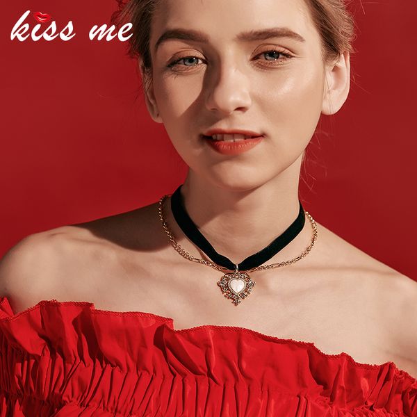 kiss me women shell heart collar necklace trendy two layers black velvet choker necklace fashion jewelry, Golden;silver
kiss me women shell heart collar necklace trendy two layers black velvet choker necklace fashion jewelry, Golden;silver