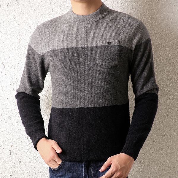 lhzsyy 2020 new sweater men 100%pure wool sweater autumn winter color matching thick o-neck knit pullover half neck cashmere top, White;black
lhzsyy 2020 new sweater men 100%pure wool sweater autumn winter color matching thick o-neck knit pullover half neck cashmere top, White;black