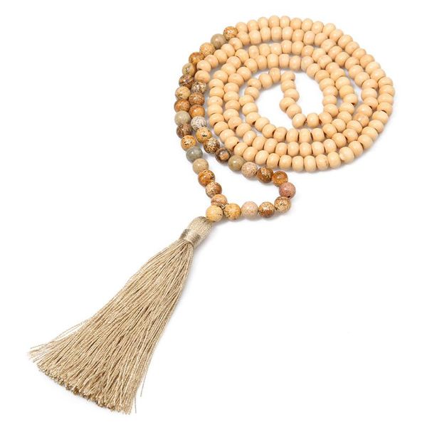 pendant necklaces showboho6mm wooden beads and 6mm natural stone beaded tassel necklace amulet meditation yoga car accessories, Silver
pendant necklaces showboho6mm wooden beads and 6mm natural stone beaded tassel necklace amulet meditation yoga car accessories, Silver