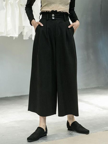 autumn new women's pants thick ninth pants female women trousers black wide leg, Black;white
autumn new women's pants thick ninth pants female women trousers black wide leg, Black;white
