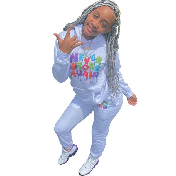 women two piece outfits fashion colorful letter pattern tracksuit casual long sleeve hooded pencil pant women clothes, Gray 
women two piece outfits fashion colorful letter pattern tracksuit casual long sleeve hooded pencil pant women clothes, Gray