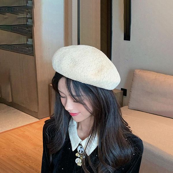 hat female japanese casual wild retro hollow beret fashion painter hat summer, Blue;gray
hat female japanese casual wild retro hollow beret fashion painter hat summer, Blue;gray