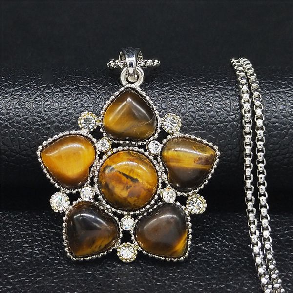 pendant necklaces 2021 flower tiger eye natural stone stainless steel big necklace for women silver color jewelry cadenas mujer n4524s04
pendant necklaces 2021 flower tiger eye natural stone stainless steel big necklace for women silver color jewelry cadenas mujer n4524s04