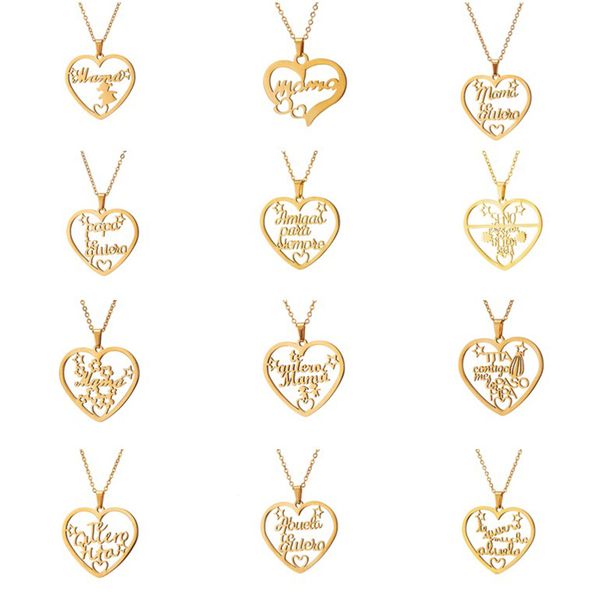 pendant necklaces women necklace letter mama papa hollow heart gold color stainless steel father mother's day gift jewelry, Silver
pendant necklaces women necklace letter mama papa hollow heart gold color stainless steel father mother's day gift jewelry, Silver