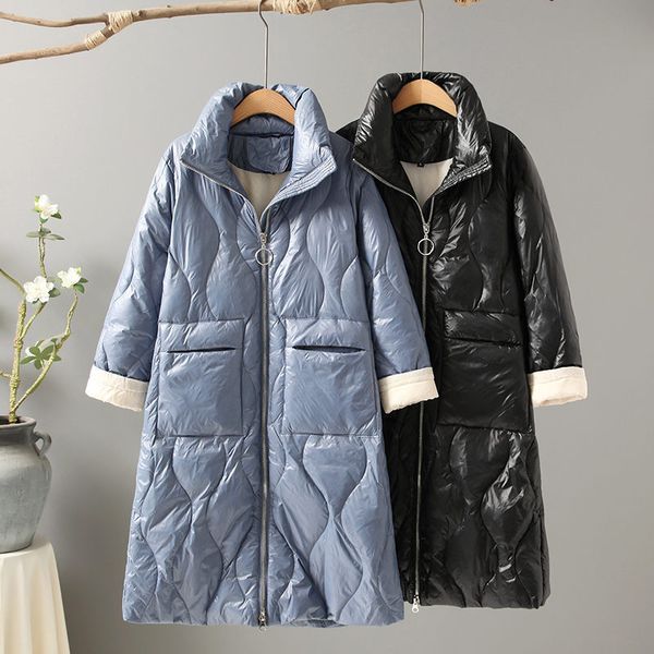 women's down & parkas jacket loose large size casual style long coat for women autumn winter clothing with zipper stand collar lady out, Black
women's down & parkas jacket loose large size casual style long coat for women autumn winter clothing with zipper stand collar lady out, Black
