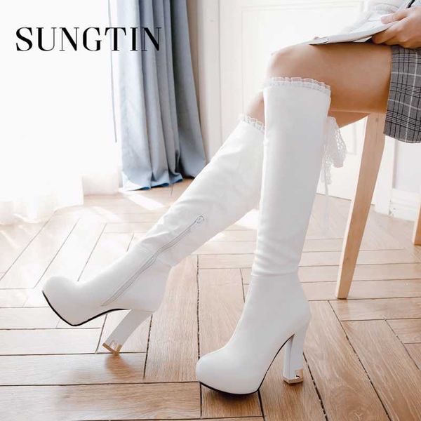 sungtin classic black white super high heel riding boots autumn winter plus size long boots pu ladies lace knee high
sungtin classic black white super high heel riding boots autumn winter plus size long boots pu ladies lace knee high