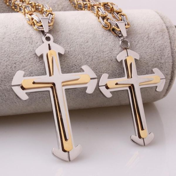 chains big/small choose hiphop punk stainless steel cross jesus crucifix men women pendant necklace byzantine chain design 18-40'', Silver
chains big/small choose hiphop punk stainless steel cross jesus crucifix men women pendant necklace byzantine chain design 18-40'', Silver