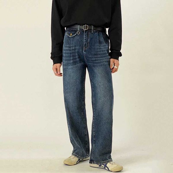men's jeans ewq / clothing straight autumn korean style high waist slimming all-match loose wide leg dad pants 9y3851, Blue
men's jeans ewq / clothing straight autumn korean style high waist slimming all-match loose wide leg dad pants 9y3851, Blue