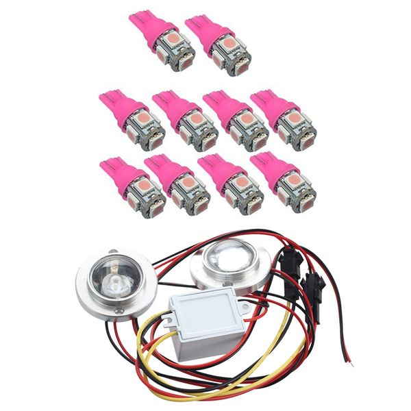 10x t10 w5w 5smd 501 auto vehicle led bulb car lamp pink 12v & 2 x blue light led strobe flash brake tail light
10x t10 w5w 5smd 501 auto vehicle led bulb car lamp pink 12v & 2 x blue light led strobe flash brake tail light