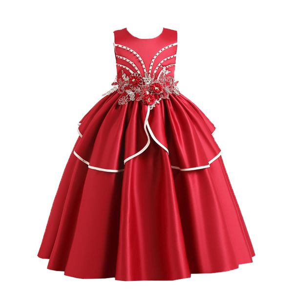 new elegant fashion christmas party dresses for girls flower half sleeve lace patchwork wedding princess, Red;yellow
new elegant fashion christmas party dresses for girls flower half sleeve lace patchwork wedding princess, Red;yellow